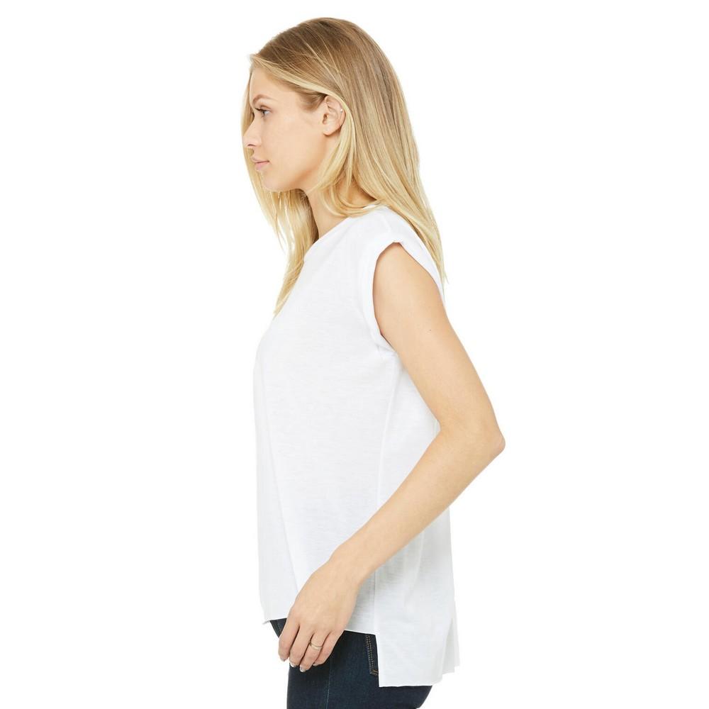 Bella + Canvas Womens/Ladies Flowy Muscle Rolled Sleeves T-Shirt