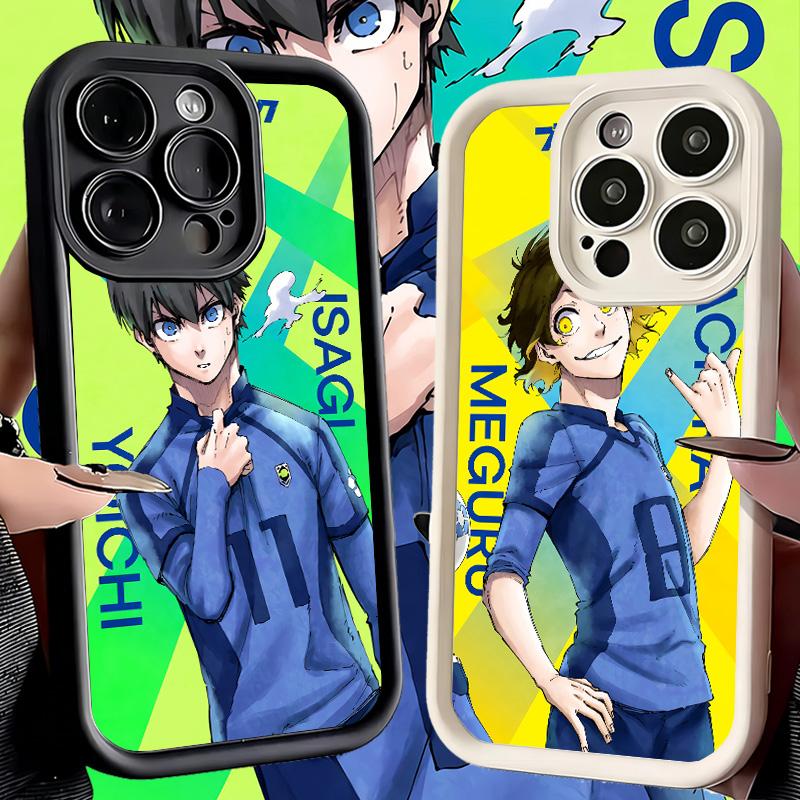 Phone Case for iPhone 17 Air 16E 15 16 Pro Max Anime Blue L-Lock Desgin Cover 14 Plus 13 12 Mini Soft Shell Silicone Fundas