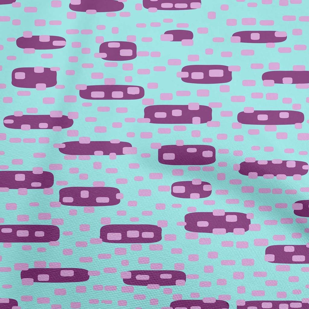 oneOone Cotton Flex Beige Fabric Geometric Rounded Rectangle Sewing Material Print Fabric By The Yard 40 Inch