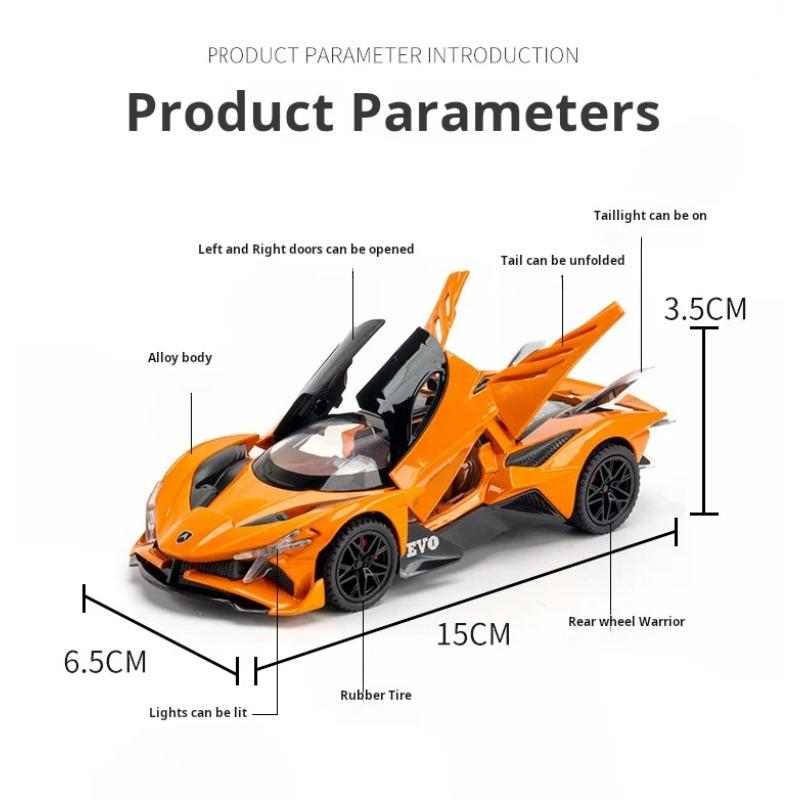 1/32 Maßstab Apollo EVO Auto Spielzeugmodelle Legierung Diecast Sportwagen Rückzug Sound Licht 2 Türen geöffnet Rennfahrzeuge Geschenk für Kind