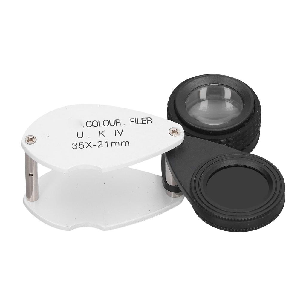 35X Magnifying Glass with Filter Lens Pocket Folding Magnifier for Laboratory Jewelry Identification