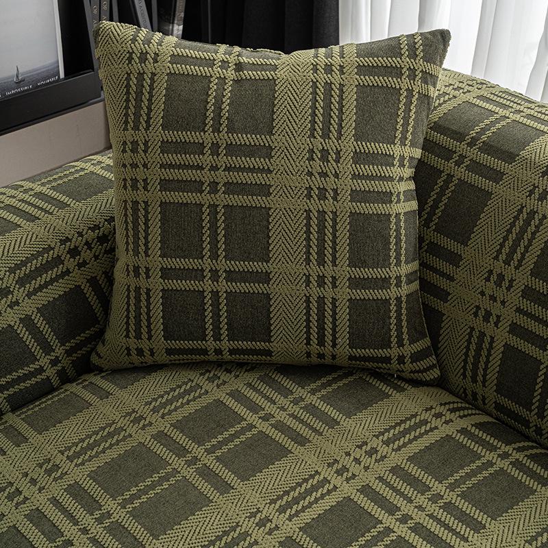 Convenient All in one All in one Non slip Anti cat Scratch Universal Sofa Cover Jacquard Velvet Solid Color Straight Row Sofa Protective Cover