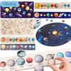 Brinquedo Educativo de Madeira Montessori para Bebês, Quebra-Cabeça de Conhecimento Científico, Sistema Solar do Universo, Jogo de Correspondência dos Oito Planetas