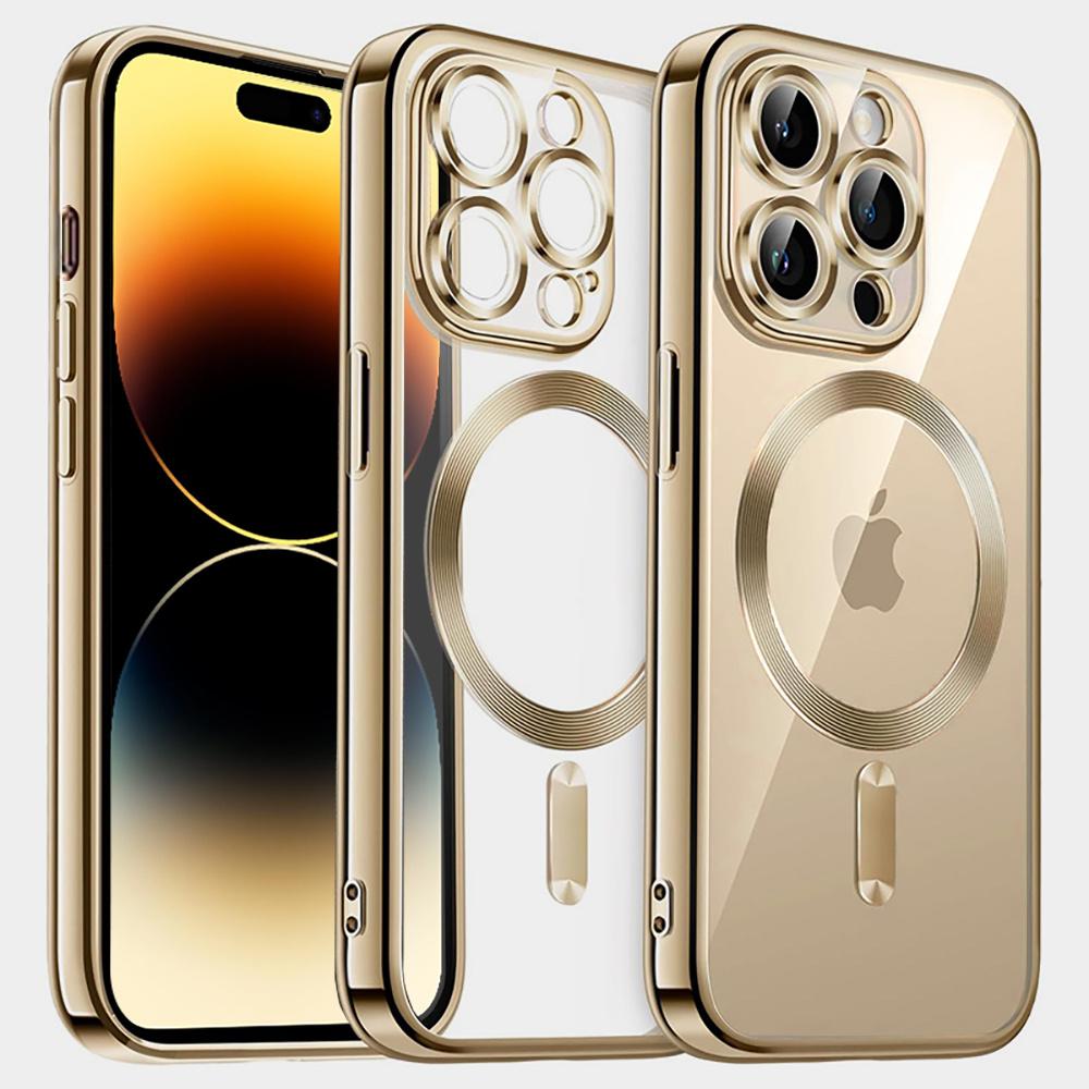 iPhone 14 Pro Case, Electro MagSafe, Gold + Screen Protector