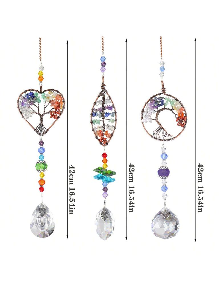 Tree of Life  Crystal Suncatchers for Windows Hanging Sun Catchers Decor with Prisms for Home Indoor Outdoor Car Making Rainbows