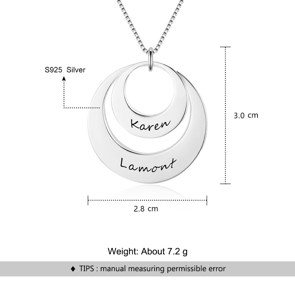 

Персонализированное круглое ожерелье из стерлингового серебра 925 пробы с накладными полыми подвесками с гравировкой 2 имен на годовщину для женщинne102381