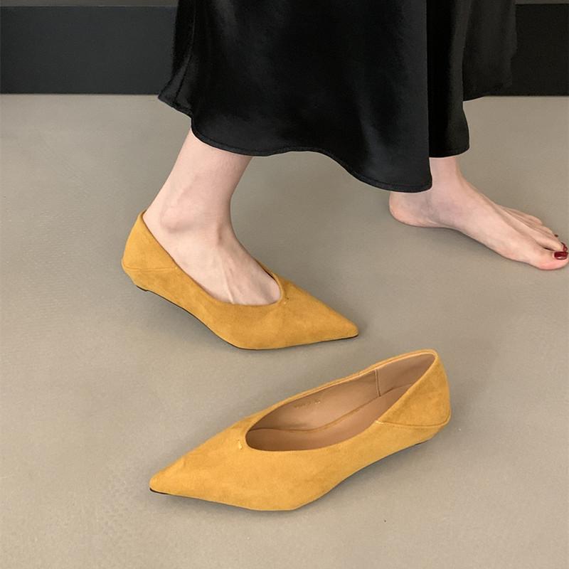 Móda Bailamos Dámské ploché boty Módní špičaté Mělké Nazouvací Dámské společenské Baleríny Plochý podpatek Dámské Ležérní Mary Jane boty