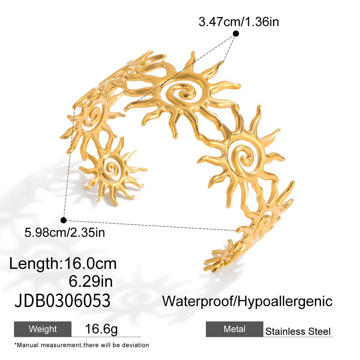 

JYL TS Bracelet Bangle Sun Shape Open Design Bright Style Enhances Vitality & Good Fortune JDB0306053 неон пурпурный