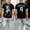 Norvegia Numero 9 HAALAND Maglia Calcio T-shirt Unisex Streetwear Estate Girocollo Ampia Casual T-shirt Design alla Moda Grafica Merch