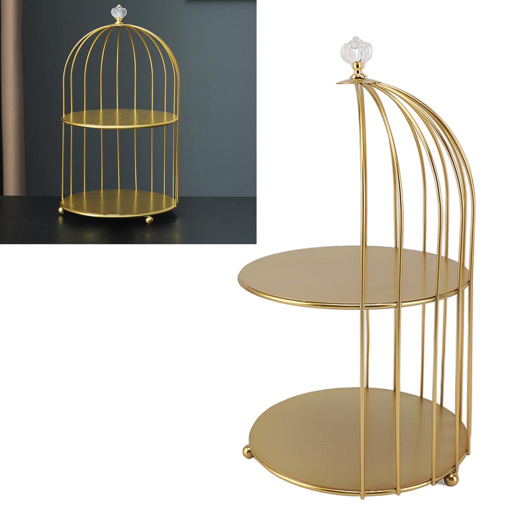 Bird Cage Cosmetic   Gold Space Saving Iron Unique Multifunctional Birdcage Makeup Display Rack for Bathroom