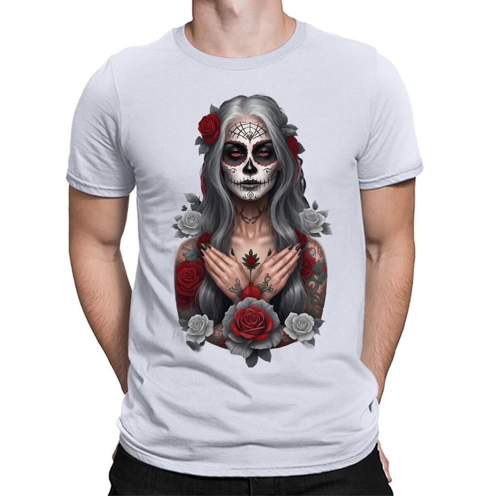 Day Of the Dead Peace Unisex T-Shirt Tattoo Mexican Sugar Skull Goth Rock #D#V