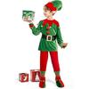 Christmas Kids Elf Costume Set Boy Green Funny Elf Dress Up Christmas Costume