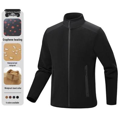 Men's 25-Year Graphene Sherpa Fleece Stand Collar Jacket for Autumn/Winter