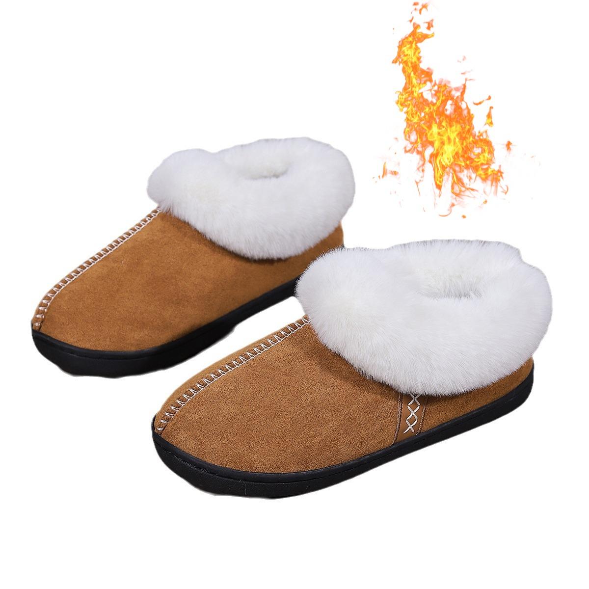 Зимние домашние мохнатые тапочки для женщин домашние хлопковые тапочки с добавленным бархатом для тепла тапочки на толстой подошве для мужчин 36-37 1098₽
