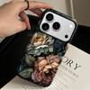 Dark Retro Oil Painting Rose Mobile Phone Case Apple 16 French Niche iPhone17 Magnetic Film Hard Case Anti-drop