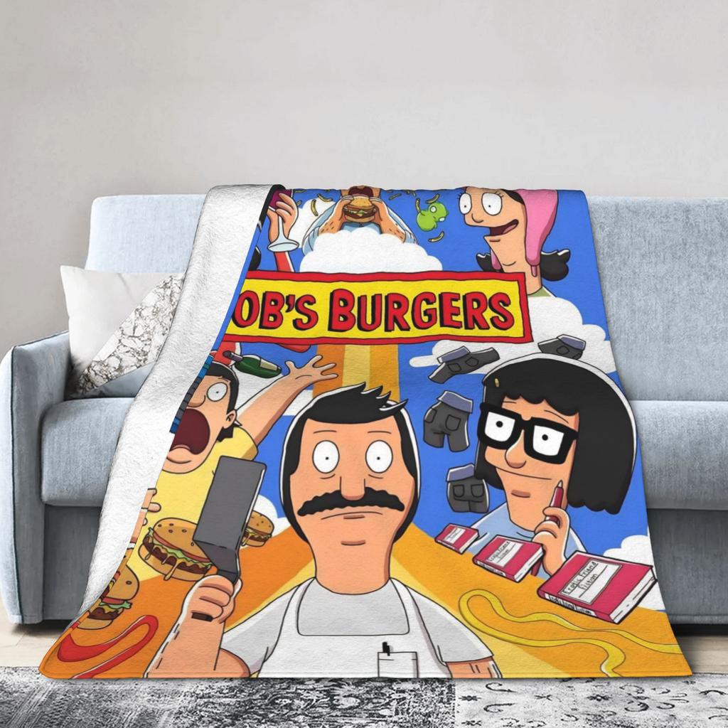 Super Soft B-Bob Burgers Thanksgiving Throw Blanket Premium Flannel Fleece Lightweight Bed Blanket Warm Plush Bedspread