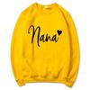 Women's Round Neck Heart Print Casual Hoodie