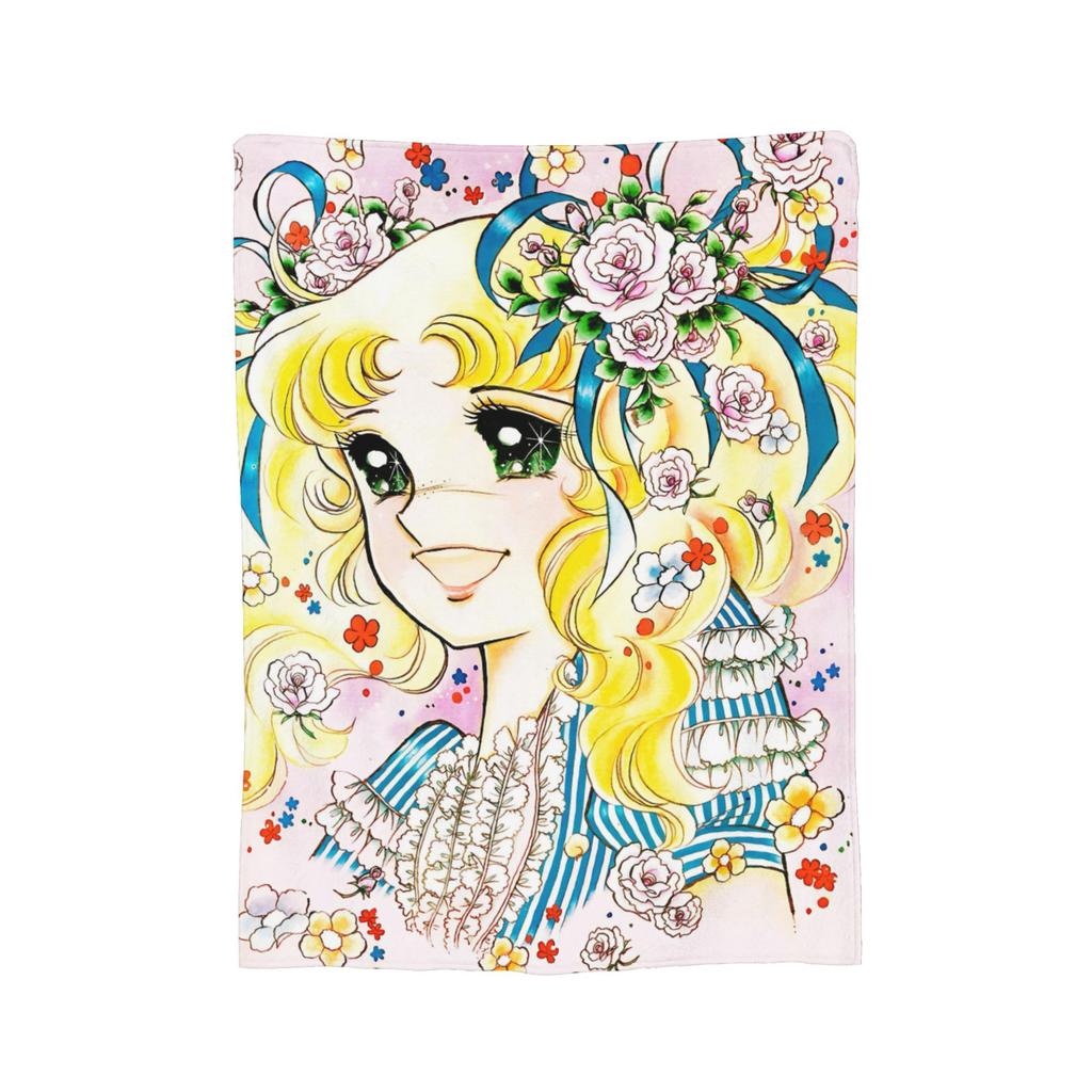 Candy Candy Manga Decke Korallenfleece Plüsch Sommer Atmungsaktiv Super Weich Überwurfdecken für Bettwäsche Reise Steppdecke