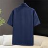 Oversized Men's Ice Silk T-Shirt Half Zipper Short Sleeve Cool T-shirt Male Plus Large Elegant Quick Dry