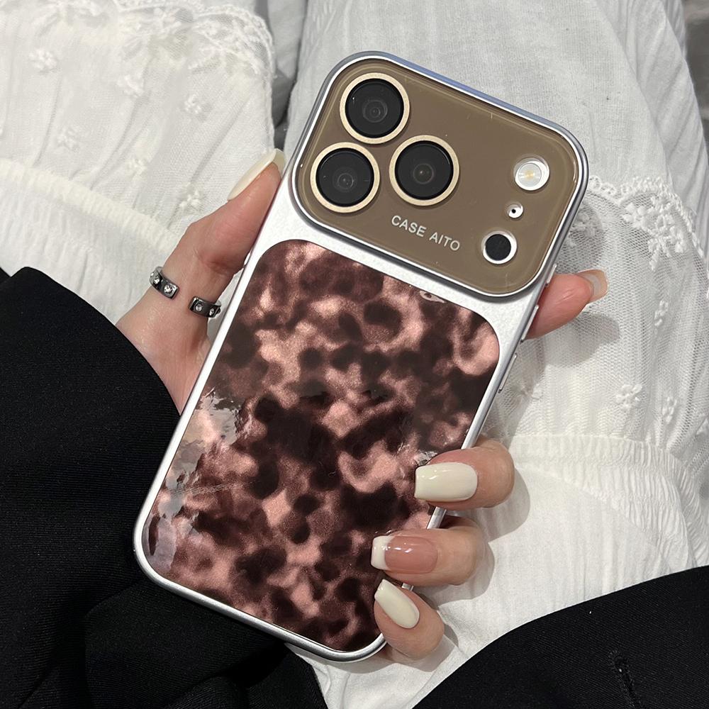 

Fashion Leopard Print Pattern Phone Case For iPhone 17 16 15 14 Pro Max 13 Silver Frosted Shockproof Hard Back Cover iPhone 13