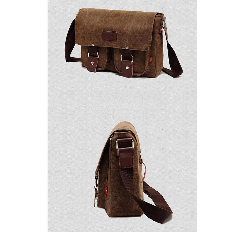 Neue Mode Dicke Wachsleinwand Herren Schultertasche Messenger Bag Herren Umhängetasche Vintage Männlich Freizeit Sling Bag Lässig Junge