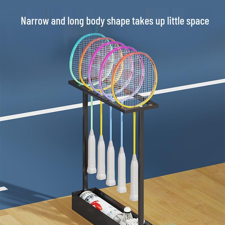 Large Capacity Racket Display Rack for Badminton & Tennis - School & Fitness Equipment Storage Basket