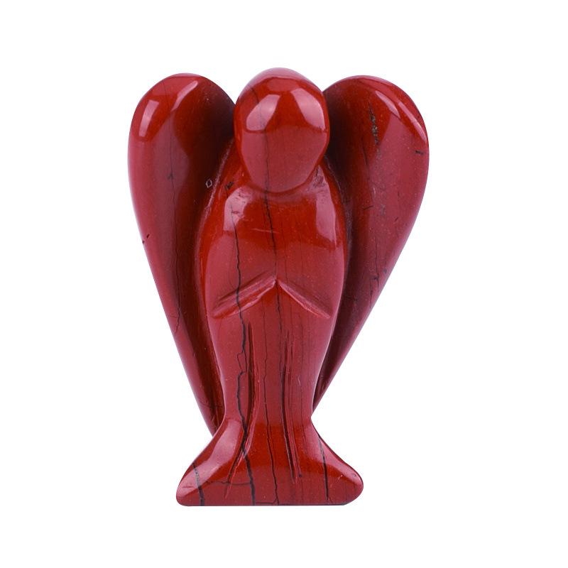 Rose Quartz and Jade Angel Carvings - Semi-Precious Crystal Home Decor