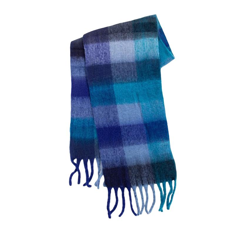 Winter Scarf For Women Luxury Cashmere Warm Rainbow Plaid Pashmina Blanket Shawl Thick Soft Bufanda Wraps Long Poncho Echarpe