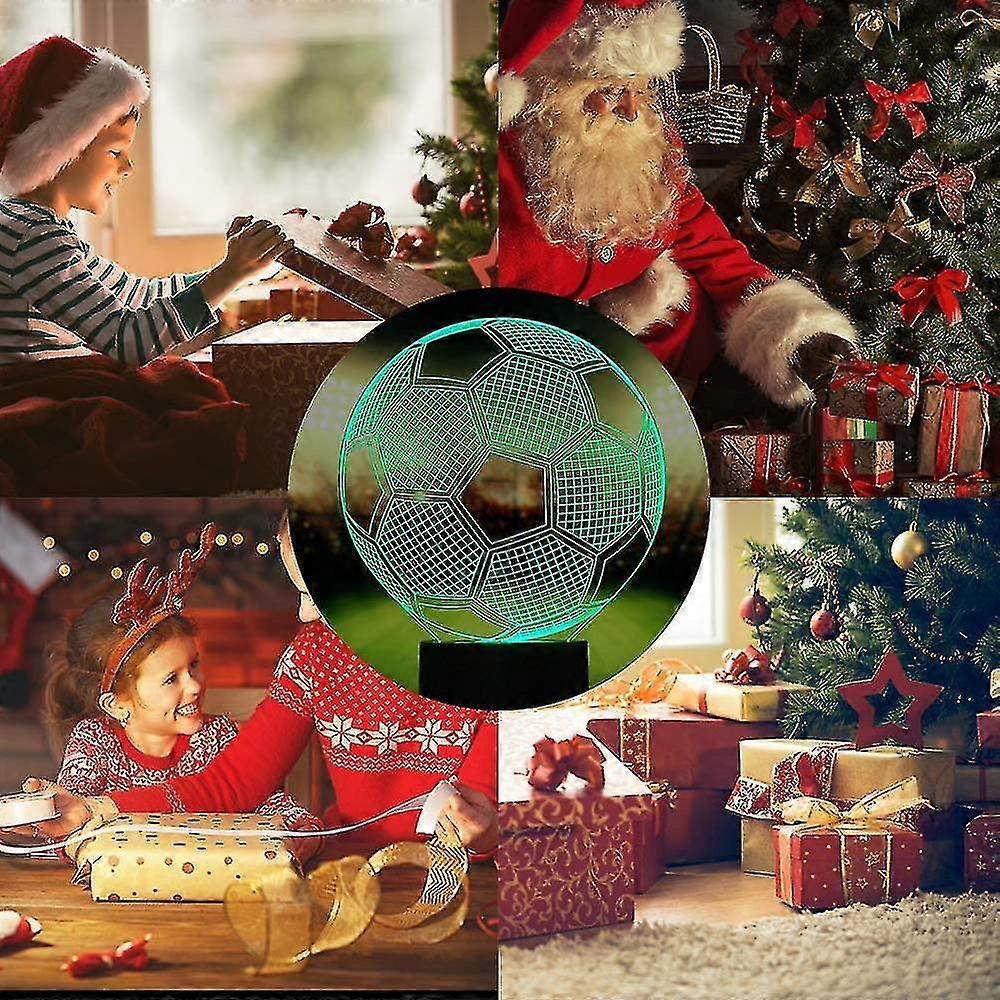 Football 3d Night Light Lamp With Remote Control 16 Colors Changing_c