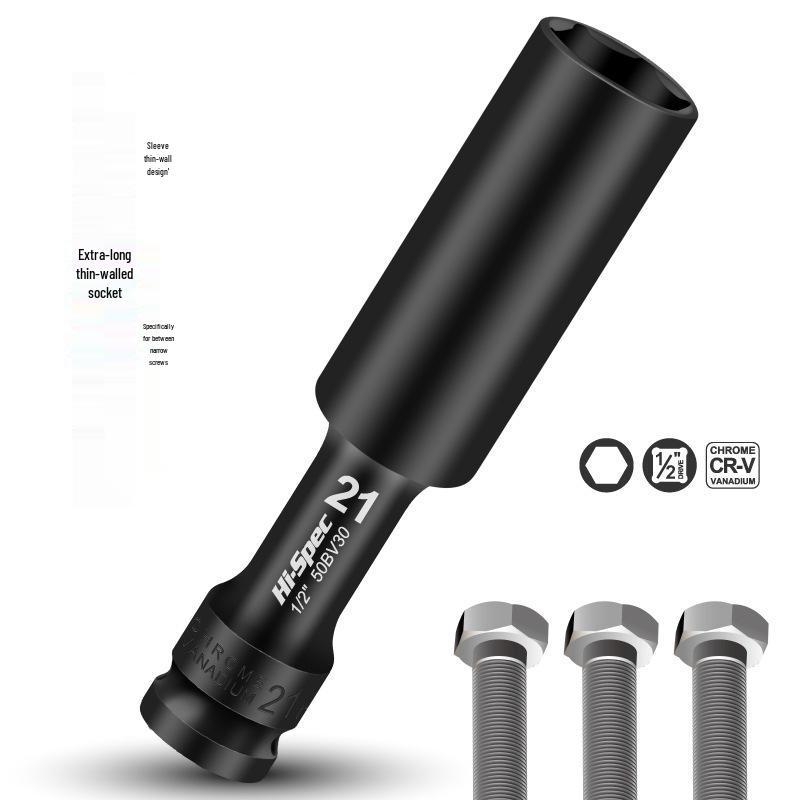 Extended Thin-Walled Hex Deep Impact Socket 8mm for Electric Wrench
