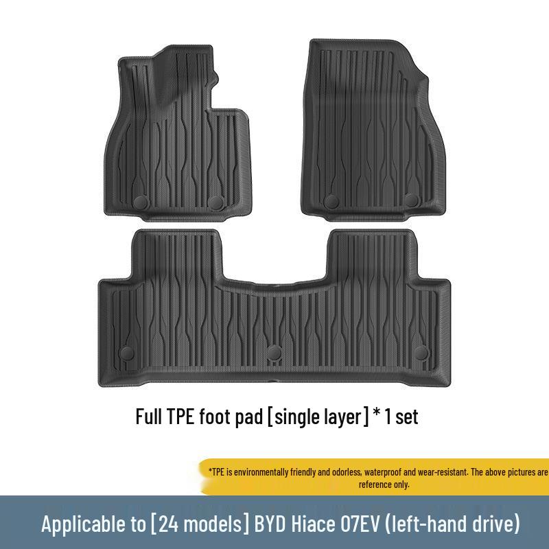 Eco-Friendly TPE Car Mats for BYD Hiace '07 - Full Set: Trunk & Backrest Mats