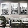 Black White Fashion Landscape Poster Venice City Travel Photography Canvas Painting Prints Wall Pictures Living Room Home Decor