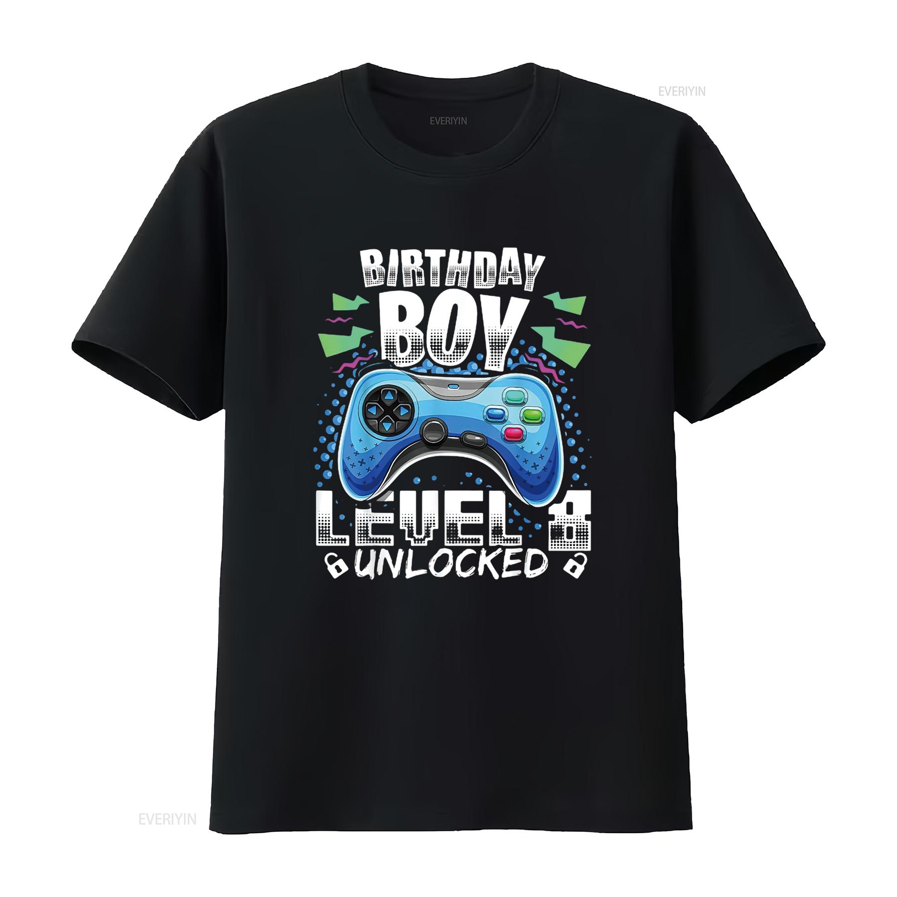 

Mens Level 8 Unlocked Video Game 8Th Birthday Gamer Boys T Shirt Black Medium vintage Washed Comfortable streetwear Stylish 4XL