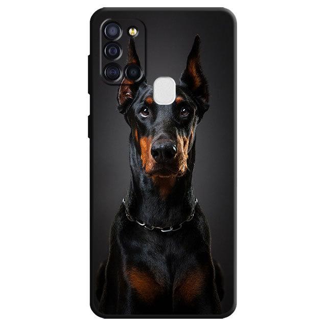 Silikontelefondeksel for Samsung Galaxy A03 Core A04 A03s A04s A20e A02s A10s A40 A10 A50 A70 A02 A01 Animal Doberman Dog Cover