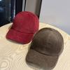 Autumn and Winter Fashionable and Versatile Thickened Corduroy Edged Adjustable Baseball Cap for Women Korean Version Solid Color Peaked Hat Trendy