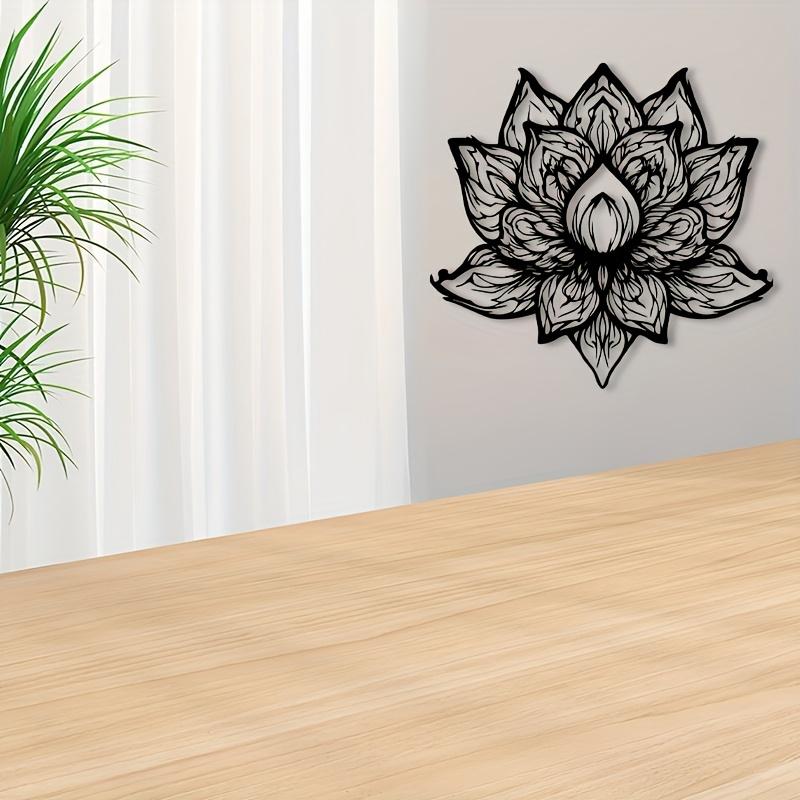 1pc Lotus Flower Metal Wall Art Powder Coated Statue Mural Bedroom Decor Yoga Gift Christmas Ornament