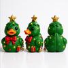 1/3Pcs Duck Ornament Handmade Texture Festive Christmas Decoration with Gift Bowknot Crutch Decor Xmas