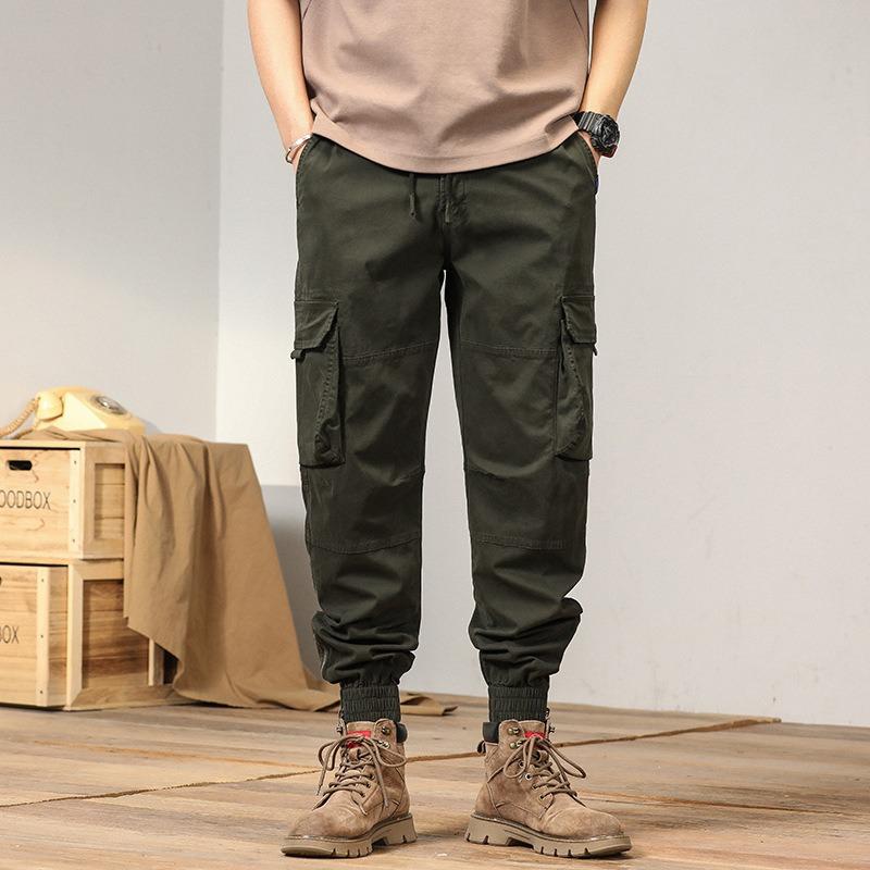 New men's overalls casual loose retro trousers trendy pants men's sports men's trousers advanced sense