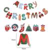 Cartoon Christmas Pull Flag Letter Merry Christmas Flag Multifunctional Christmas Banners  Bar