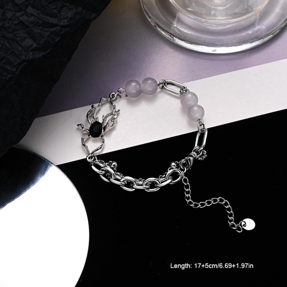 

Gothic Titanium Steel Spider Punk Jewelry Accessories Spider Bracelet Hip Hop Adjustable Length Clavicle Chain Music Festival