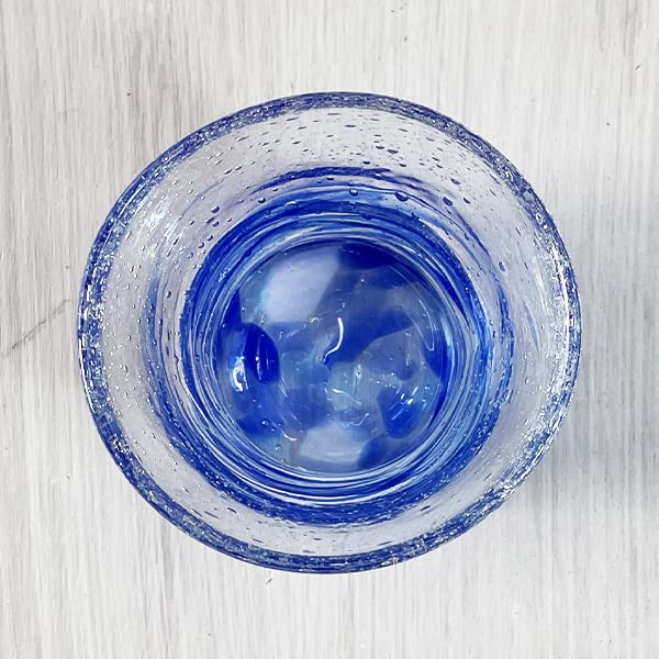 Kubagasaya Ryukyu Glass Ryukyu Sklenice na whisky s fluoritem Suvenýr z Okinawy Sklo Vlna Světlušky Modré Fosforeskující Svítící