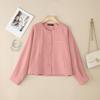 ZANZEA Women Casual Round Neck Solid Color Long Sleeve Blouse
