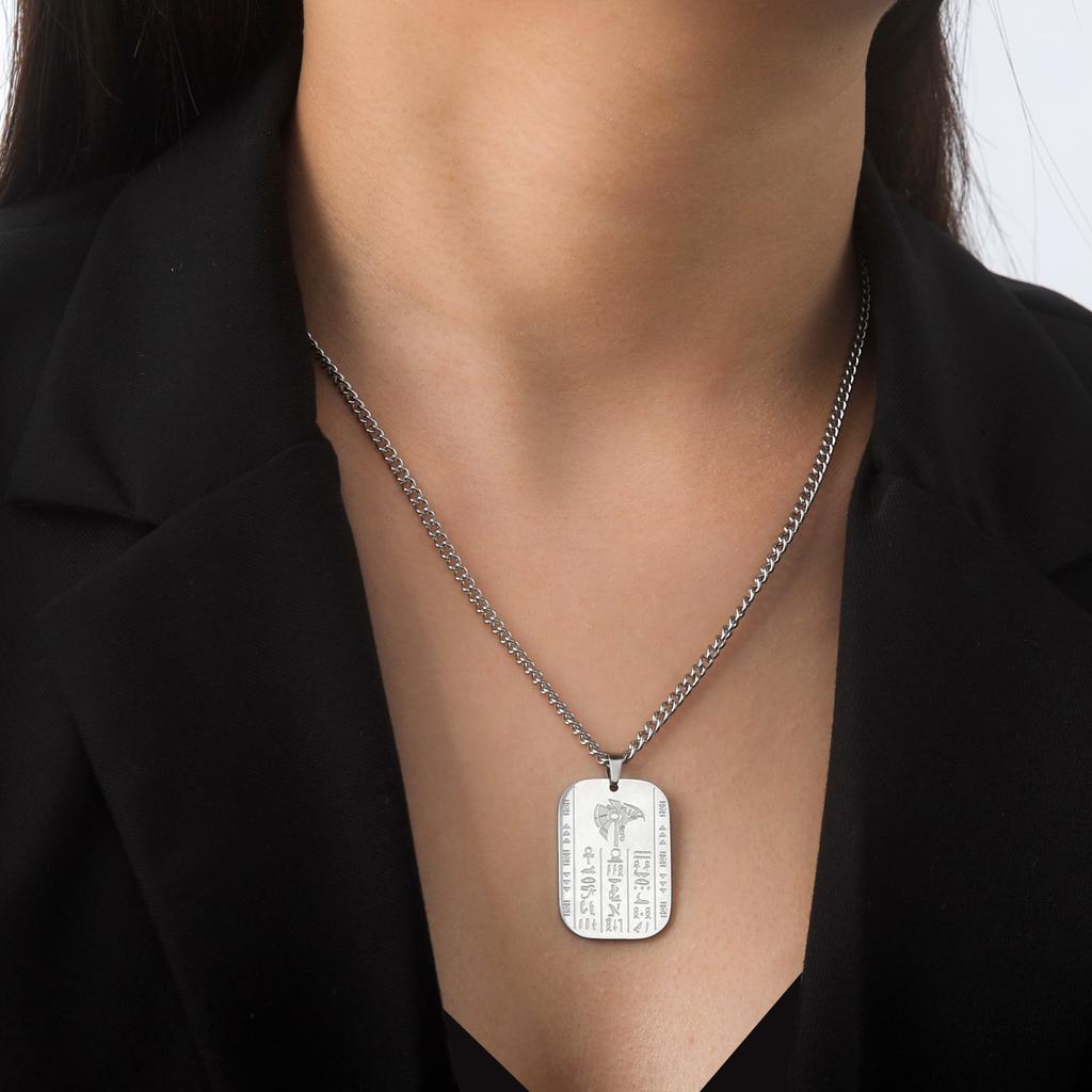 LIKGREAT Collar de Diosa de la Mitología Egipcia Antigua para Hombres Ojo de Horus Egipto Protección contra la Muerte Amuleto Joyería de Acero Inoxidable