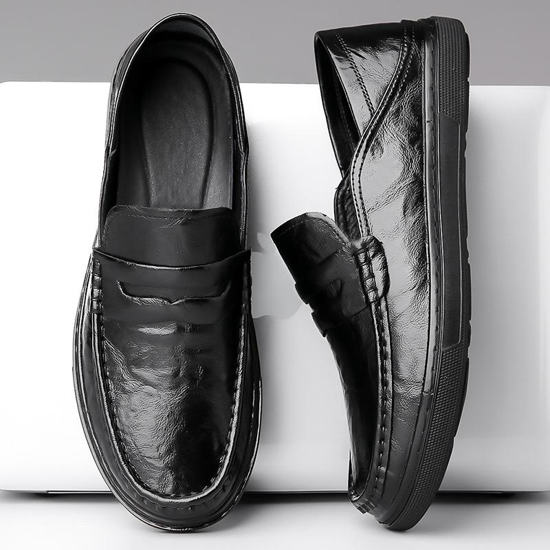 Men's shoes new soft-soled business casual leather shoes men's trend one-pedal Doudou shoes men's British shoes