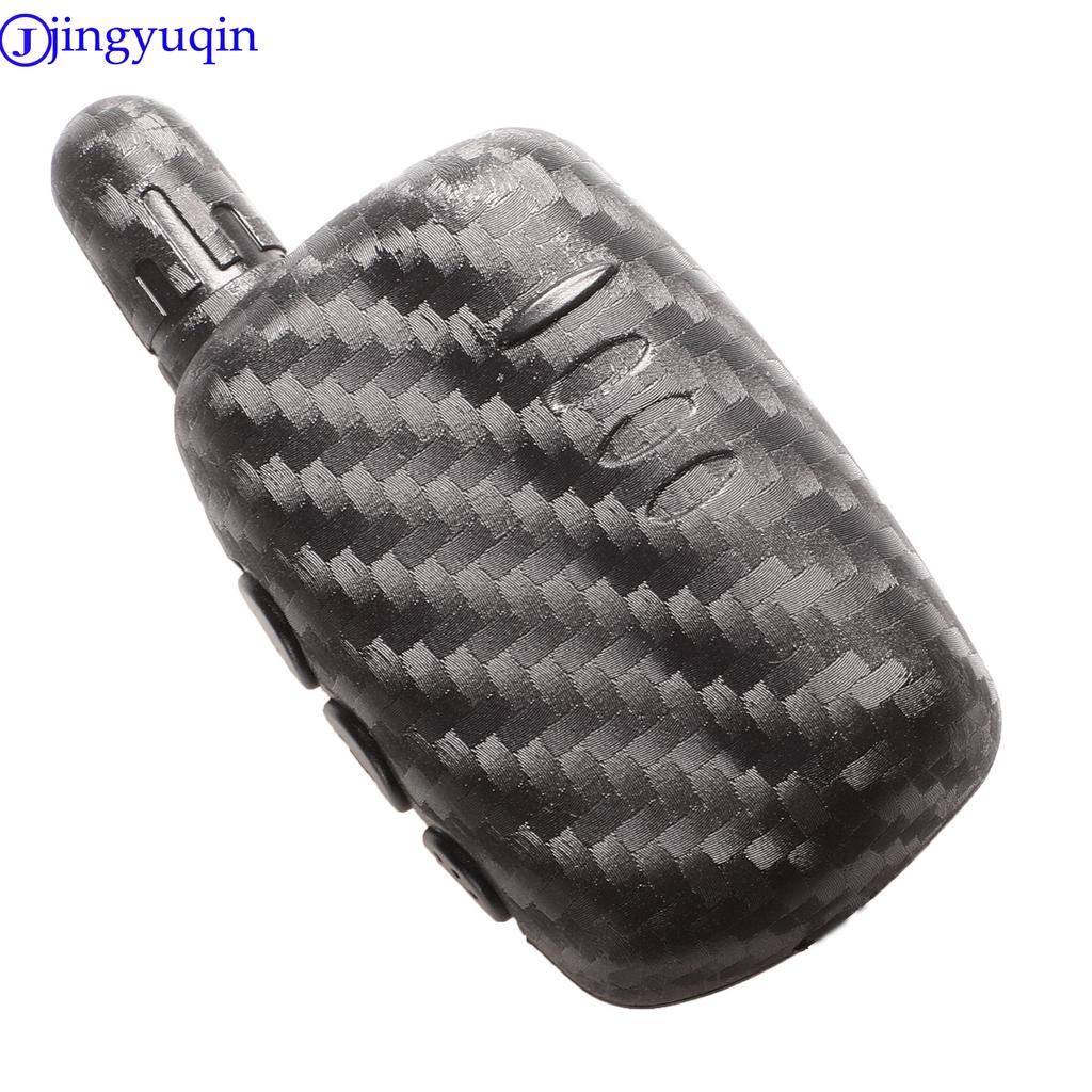 jingyuqin 2-way LCD Remote KeyChain A9 Carbon Silicone Case For Two Way Car Alarm System Twage Starline A9