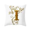 45*45Cm European Gold 26 Letters Pillowcase Digital Printed Peachskin Home Texile Pillowcase Home Decorative Sofa Cushion Cover
