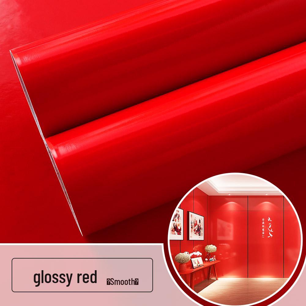 New Year Wine Red Self-Adhesive Wall Stickers - Instant Wallpaper & Decoration