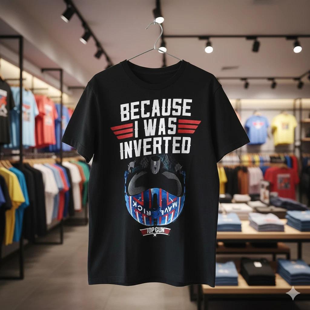 Because I Was Inverted Fighter Pilot Helmet Quote Unisex Black T-Shirt - T802 L