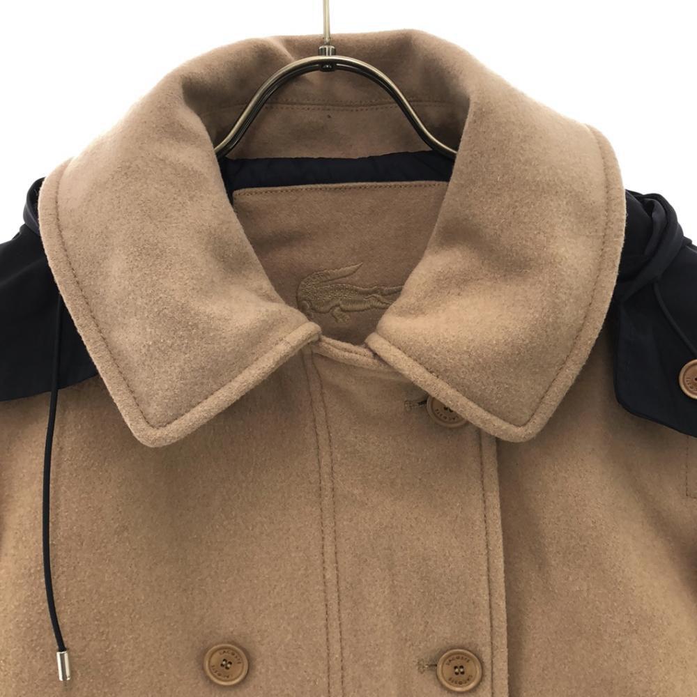Lacoste Wool Blend Long Pea Coat 38 Beige Women Used