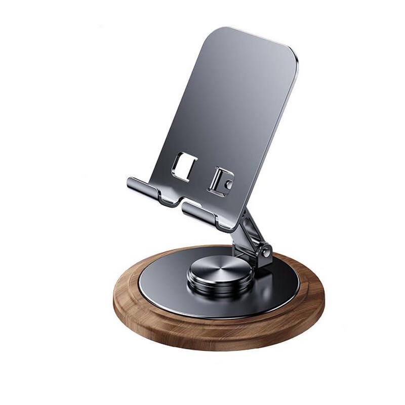 Yaolixun Rotating Phone Stand with Walnut Base